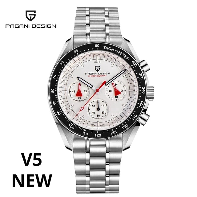 PAGANI DESIGN 2024 Date Speed Chronograph AR Sapphire Luxury Quartz Men's watches 100M Waterproof Steel shell Luminous Watch+Box
