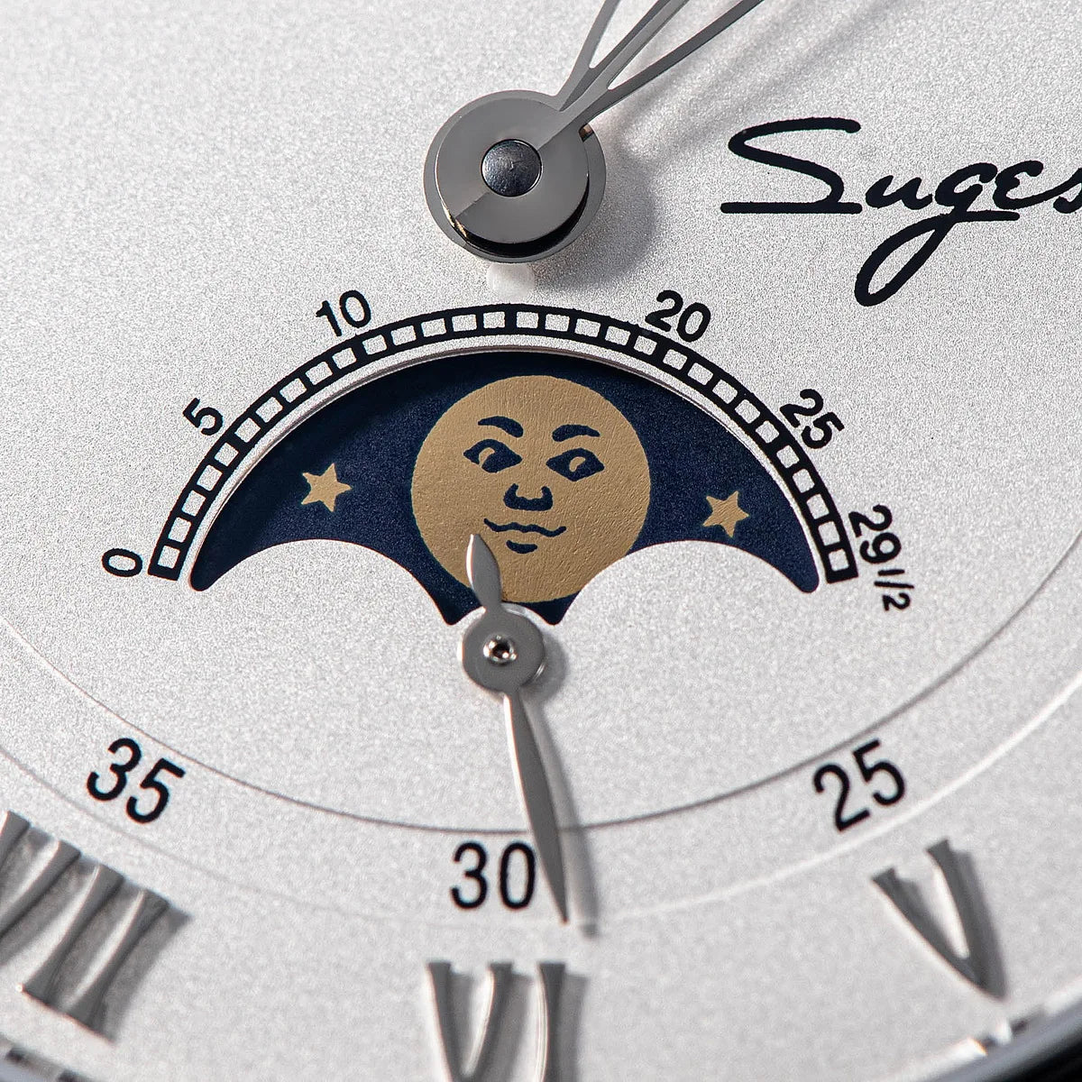 2023 Sugess Automatic Mechanical Watch of Men Moonphase Wristwatches Seagul Movement ST2528 Waterproof Sapphire Big Date New