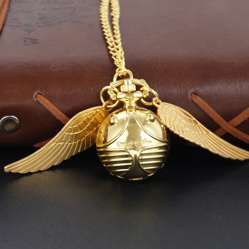 Magic Gold Fairy Ball Quartz Pocket Watch Men's and Women's Vintage Fob Watch Children's Gift Pendant Necklace Souvenir Cf1177