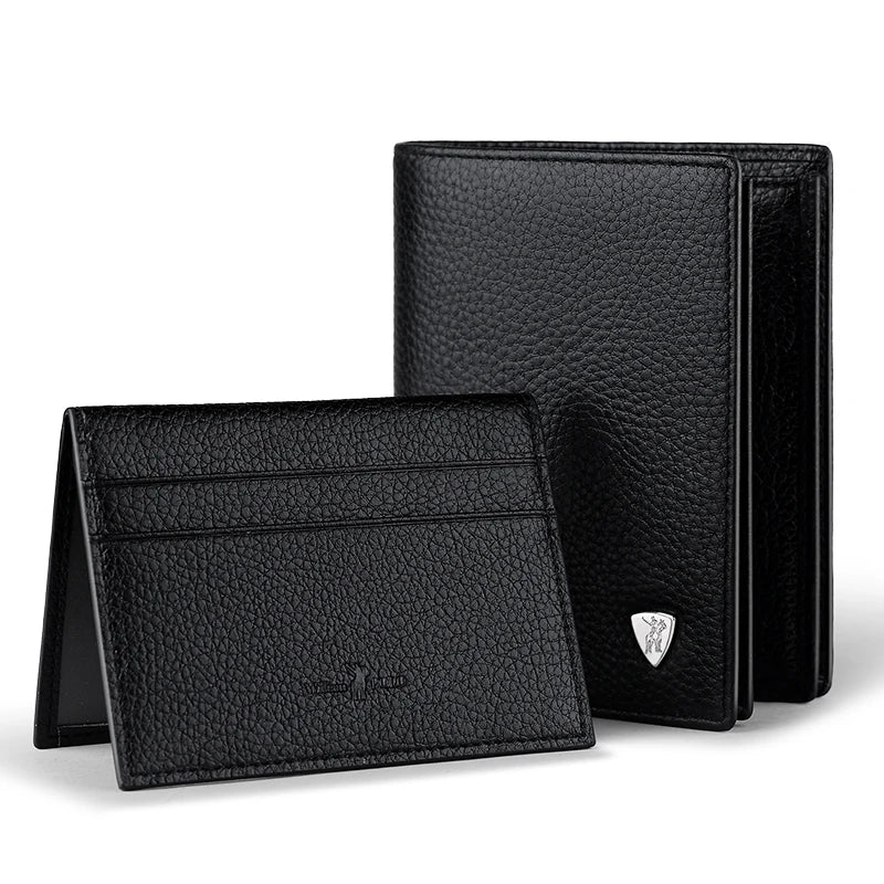 Genuine Leather Men Wallets Brand Luxury RFID Bifold Standard Wallets Coin Purse Business Card Holder Wallet Luxury brand