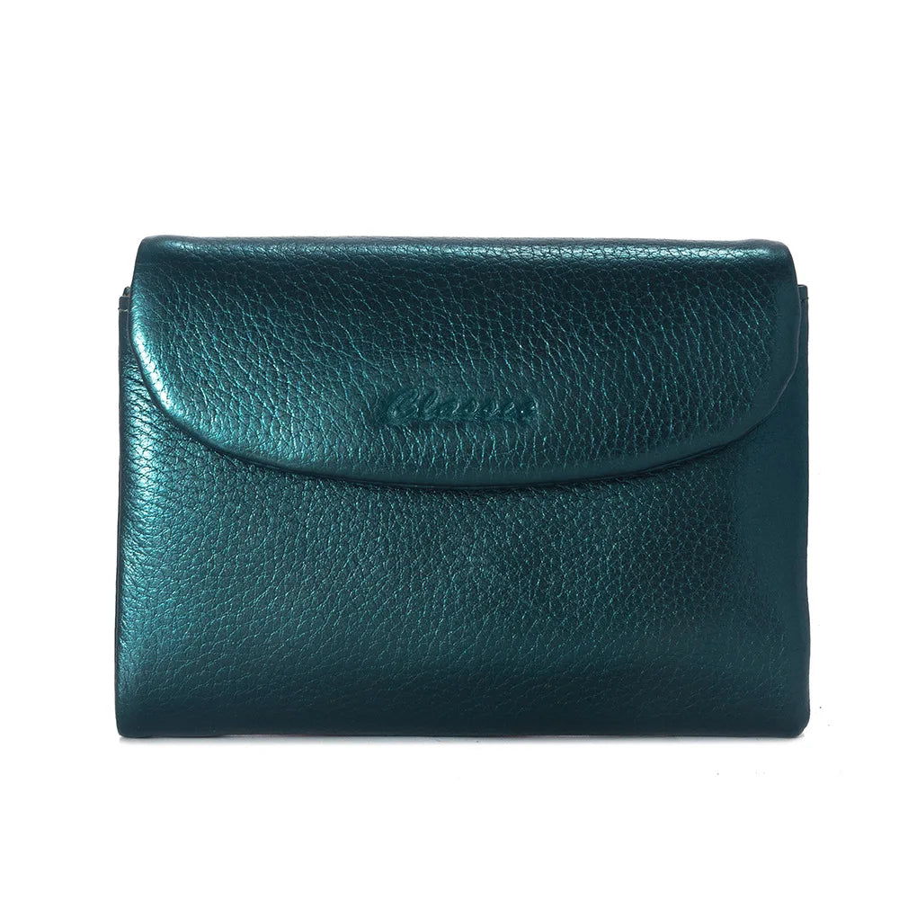 Card Holder Women Genuine Leather Wallet Soft Real Cow Leather Purse Short Cowhide Clutch Bag with Gift Box