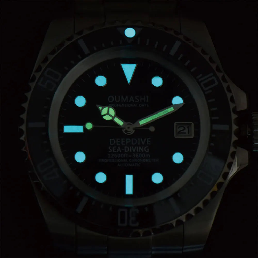 44mm men's watch NH35 movement automatic mechanical watch sapphire glass business deep-sea watch stainless steel strap