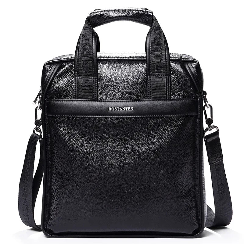 Bostanten 100% Top GENUINE LEATHER Cowhide Shoulder Leisure Men's Bag Business Messenger Portable Briefcase Laptop Casual Purse