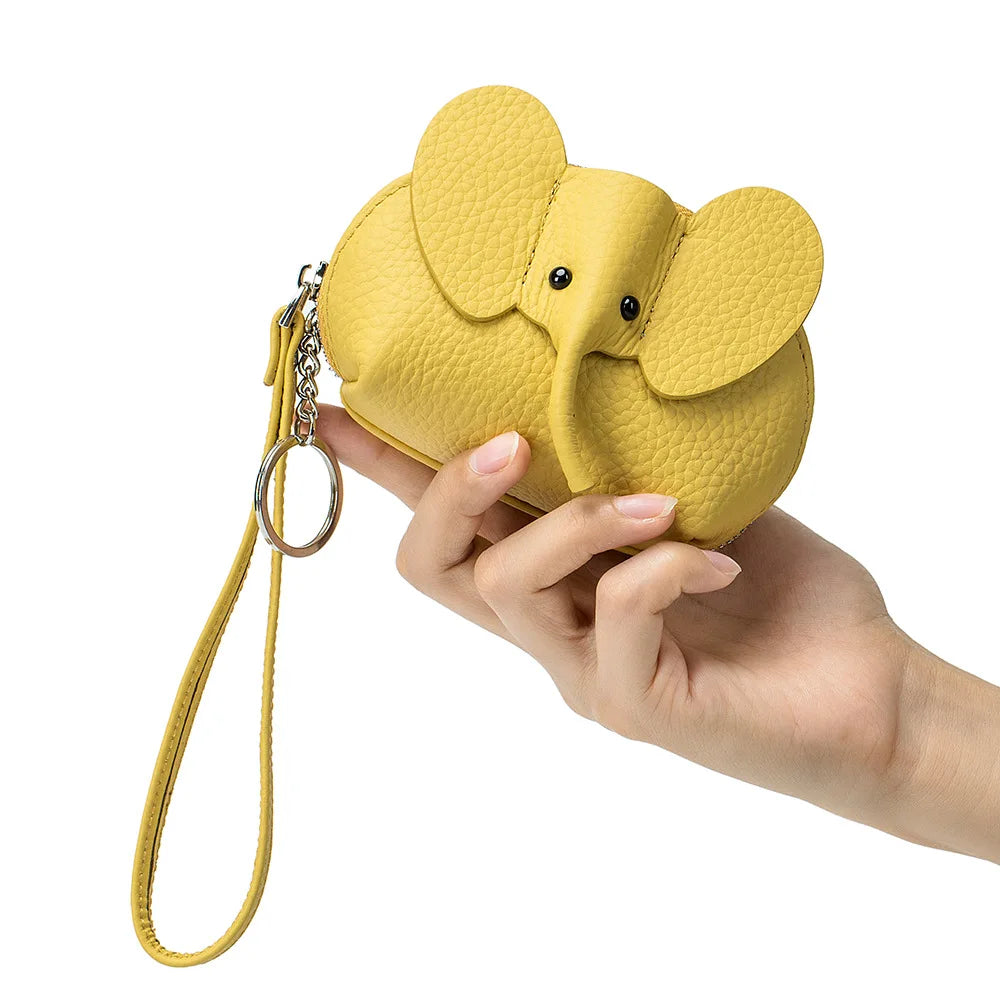 Brand New Zipper Coin Purse Key Bag Leather Japanese Elephant Coin Pouch for Women Cute Card Lipstick Storage Bags Mini Wallet