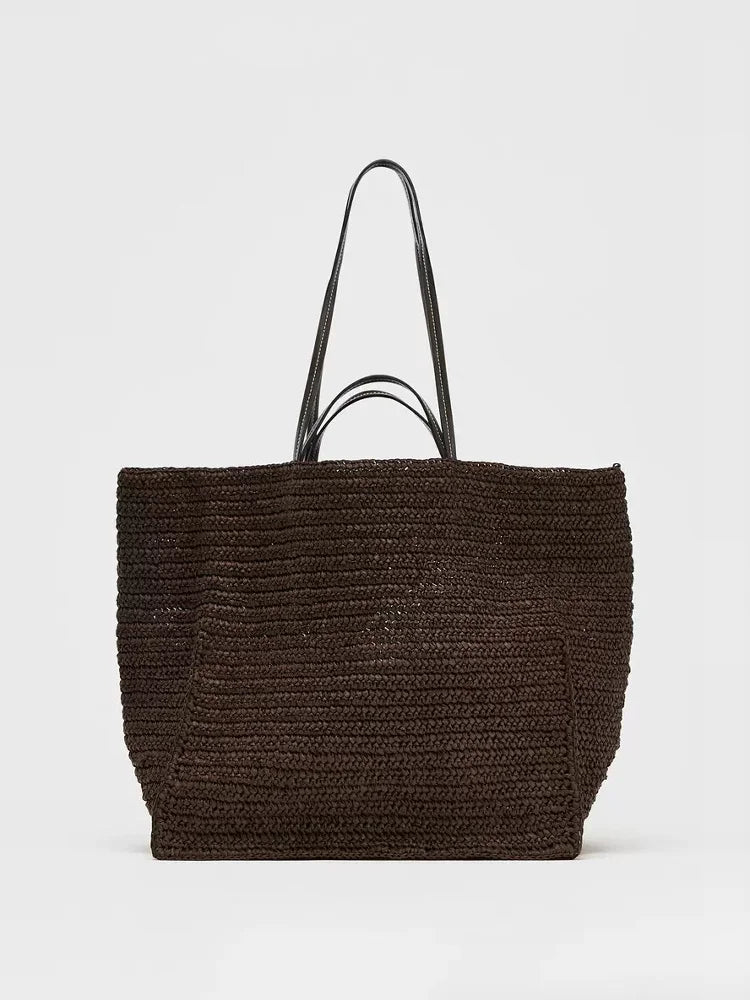 Casual Large Capacity Straw Tote Bag Designer Women Handbags Handmade Woven Summer Beach Bag Big Shopper Purses 2025
