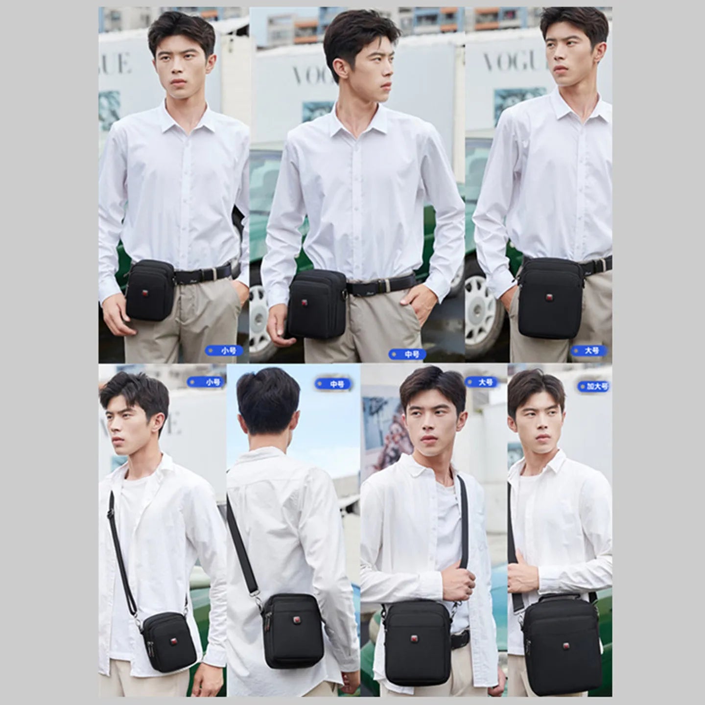 Swiss Multi-function Shoulder Bag Casual Messenger Bags Waterproof Man Purse Oxford Zipper Crossbody Can Be Equipped With Belt
