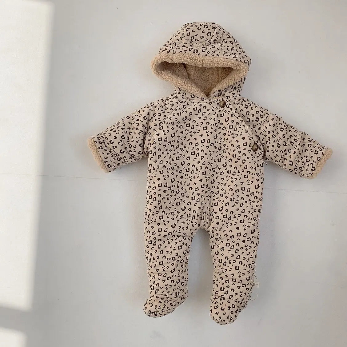 deer jonmi 2023 Winter Korean Style Newborn Baby Thicken Warm Coats Hooded Lamb Fleece Lining Infants Outerwear