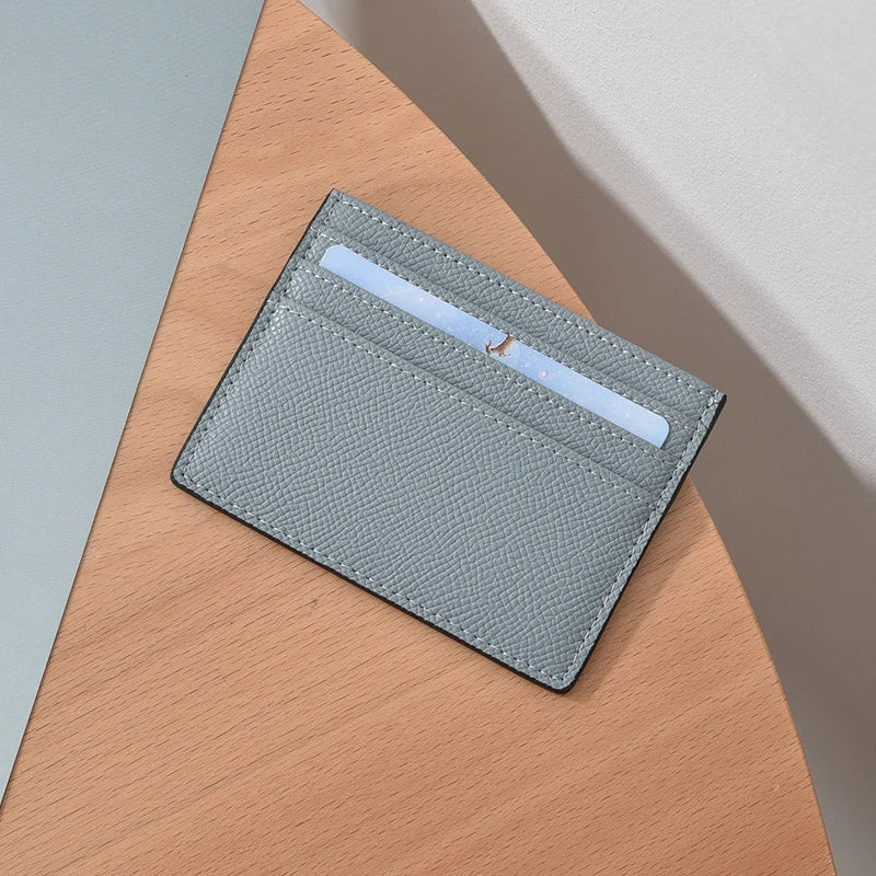 Ultra-thin Card Holders Genuine Leather High Quality Luxury Design Unisex ID Card Case Cowhide Solid Slim Business Card Wallet