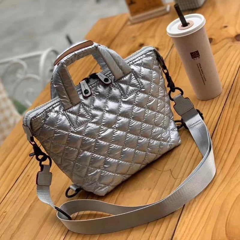 Casual Bags For Women Luxury Designer Handbag Purses 2024 New In Polyester Embroidered Rhombus Pattern Top Handle Cloth Shoulder
