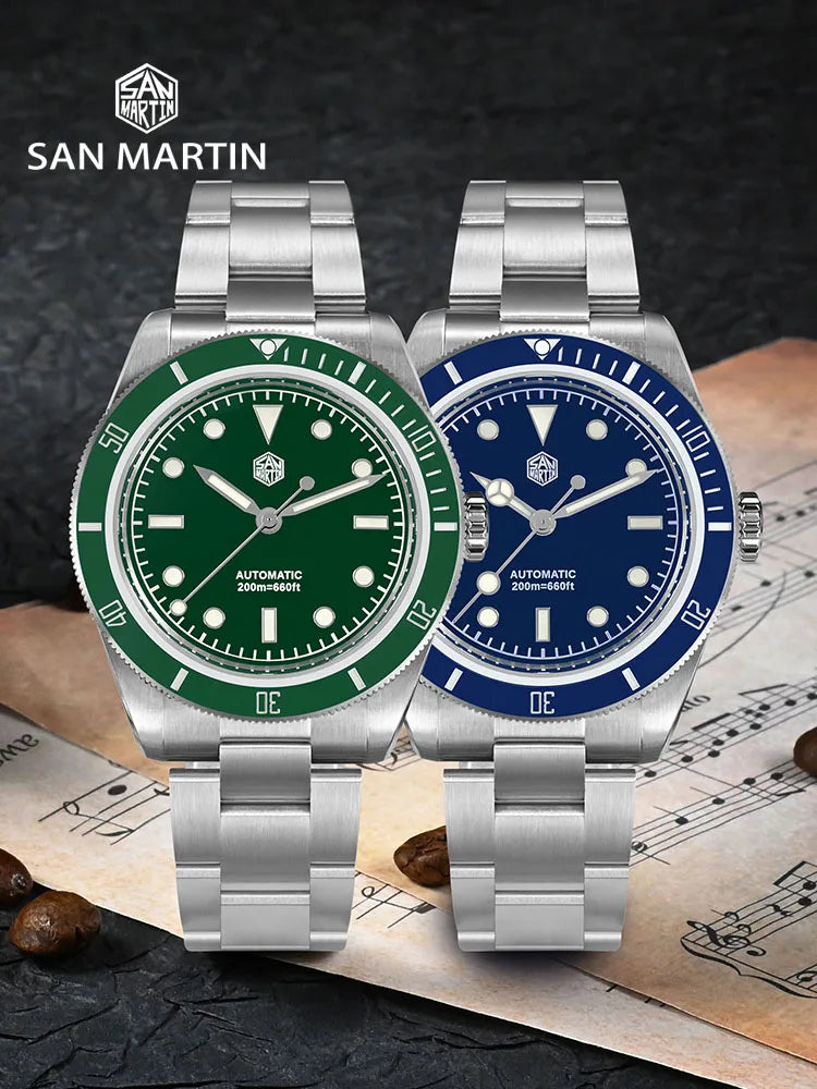 San Martin SN004 Upgraded 38mm 6200 Diver Watch for Men 6200 NH35 Automatic Mechanical Watches Luxury Sapphire Waterproof 200m