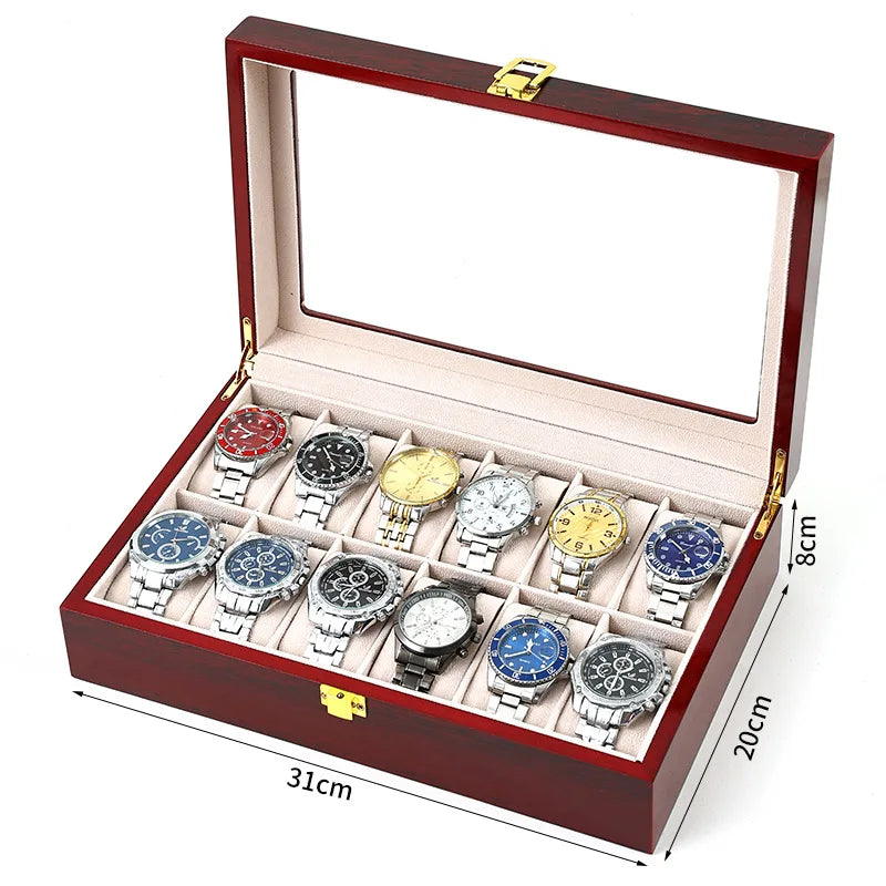 Watch Boxes 2/3/5/6/10/12 Grids Luxury Wooden Watch Organizers  Wood Holder Boxes for Men Women Watches Jewelry Display