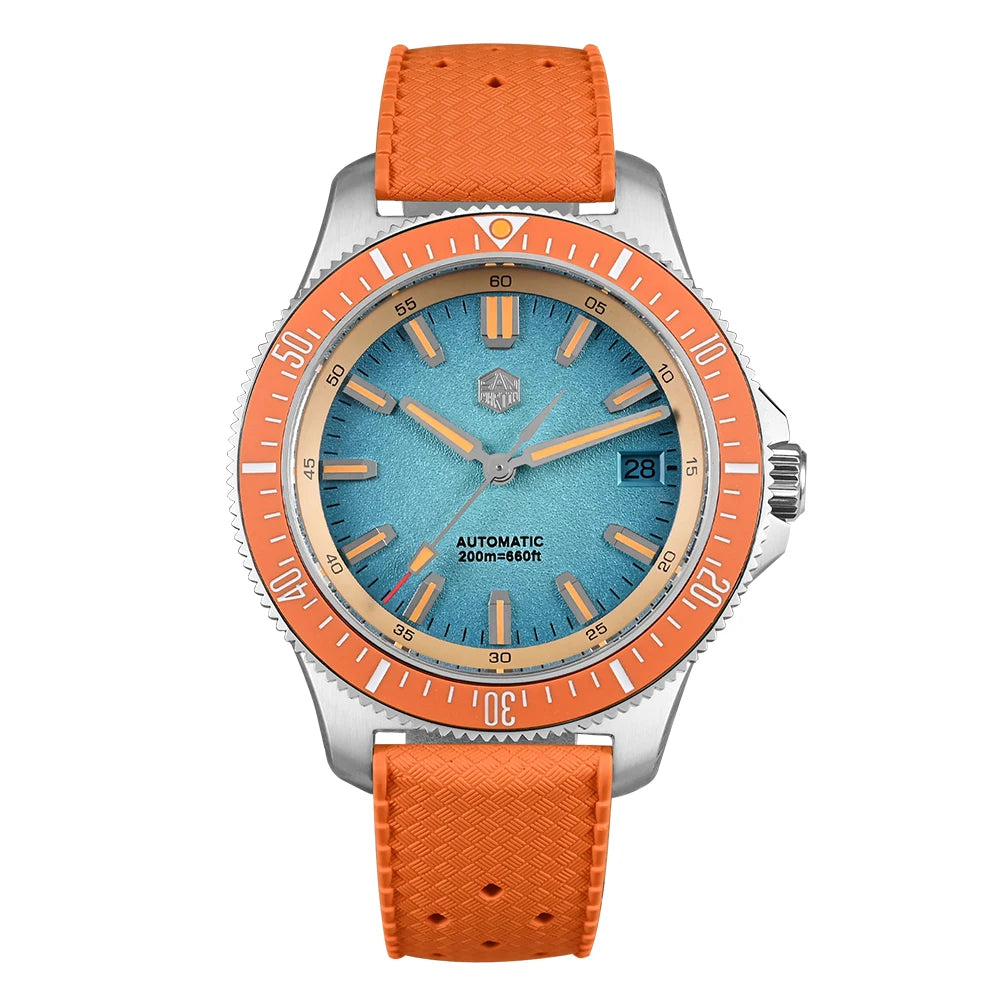 2025 San Martin New 40mm Diver Watch Stainless Steel NH35 Automatic Mechanical 200m Waterproof Men Timepiece Luminous SN0118G-B