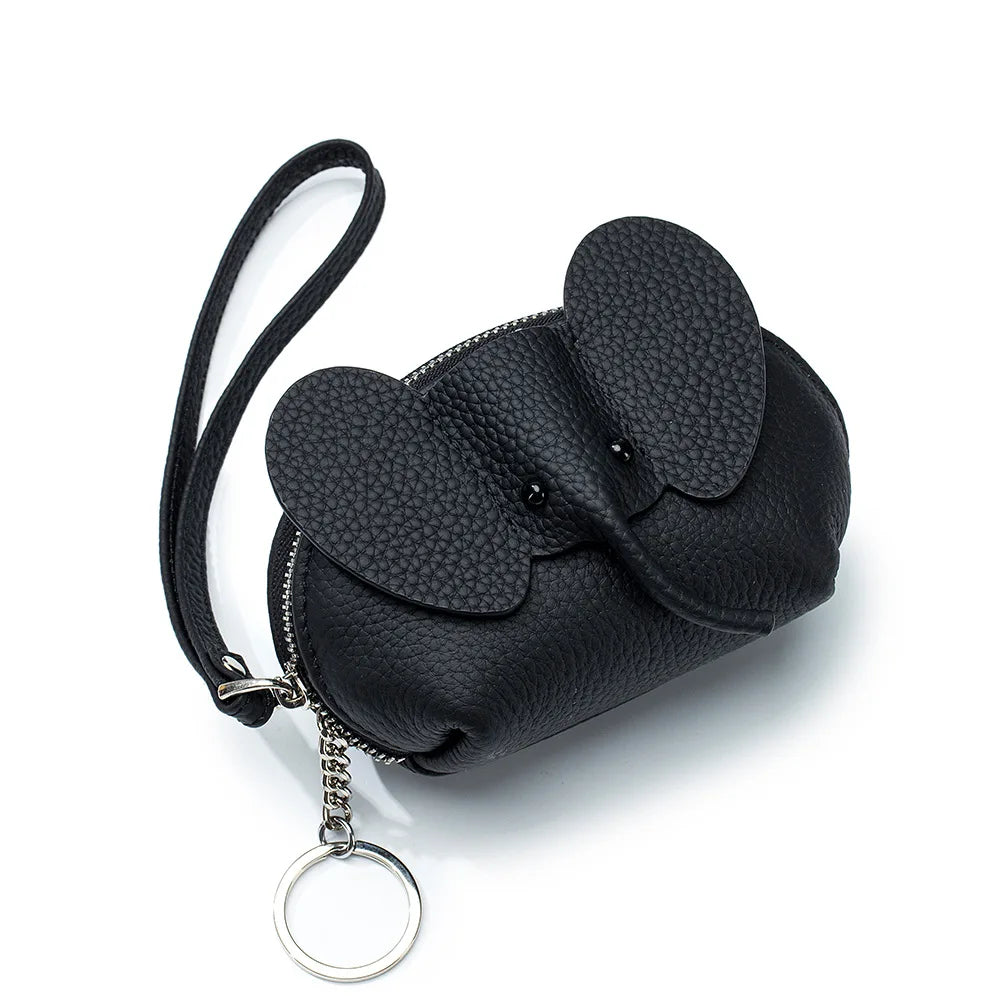 Brand New Zipper Coin Purse Key Bag Leather Japanese Elephant Coin Pouch for Women Cute Card Lipstick Storage Bags Mini Wallet
