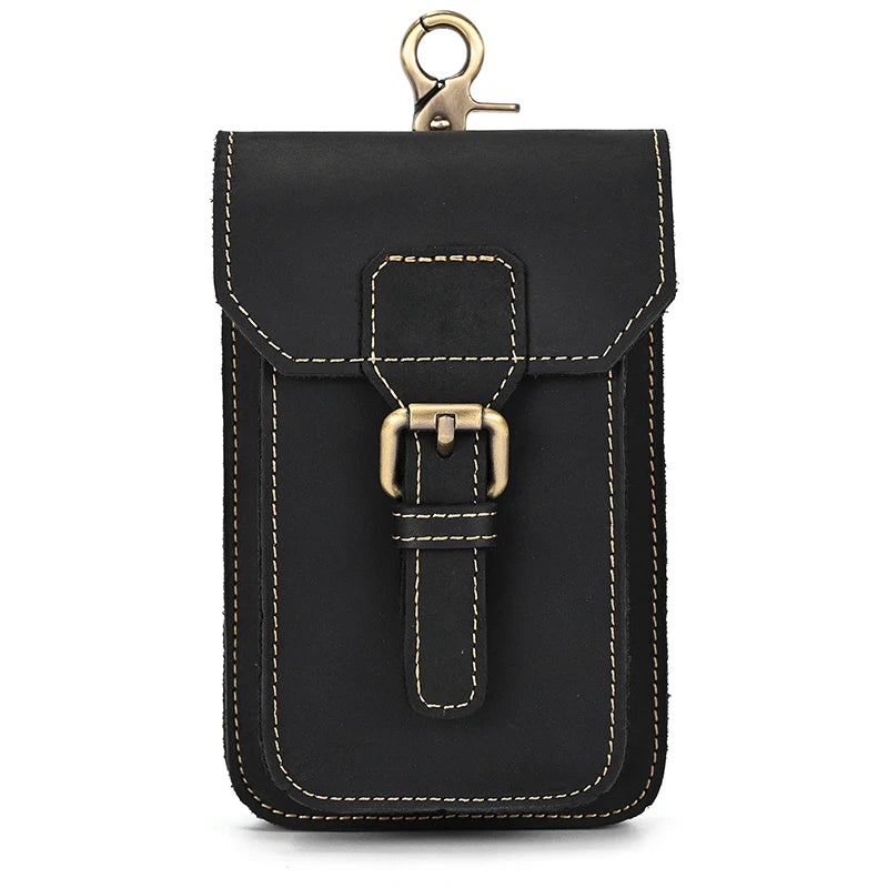 Leather Waist Bag On Belt Mobile Phone Bag Belt Pouch Leather Cellphone Pouch Fanny Pack Summer Mini Waist Bag Men Male