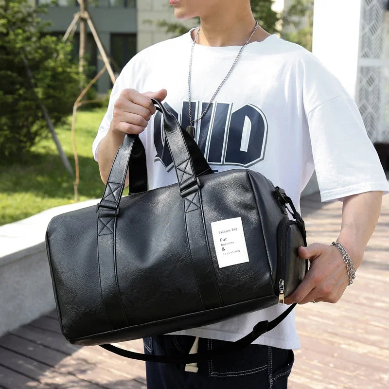 Waterproof Short Travel Handbag Training Fitness Bag Solid Color Dry And Large-capacity Wet Separation Pocket Handbag