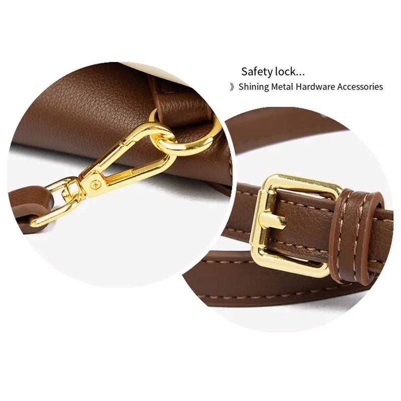 New Fashionable Women's Bags, High-End Versatile Casual Bags, Popular Textured Color-Blocked Handbags, Niche Shoulder Crossbody Bags, Good Choices for Girlfriends