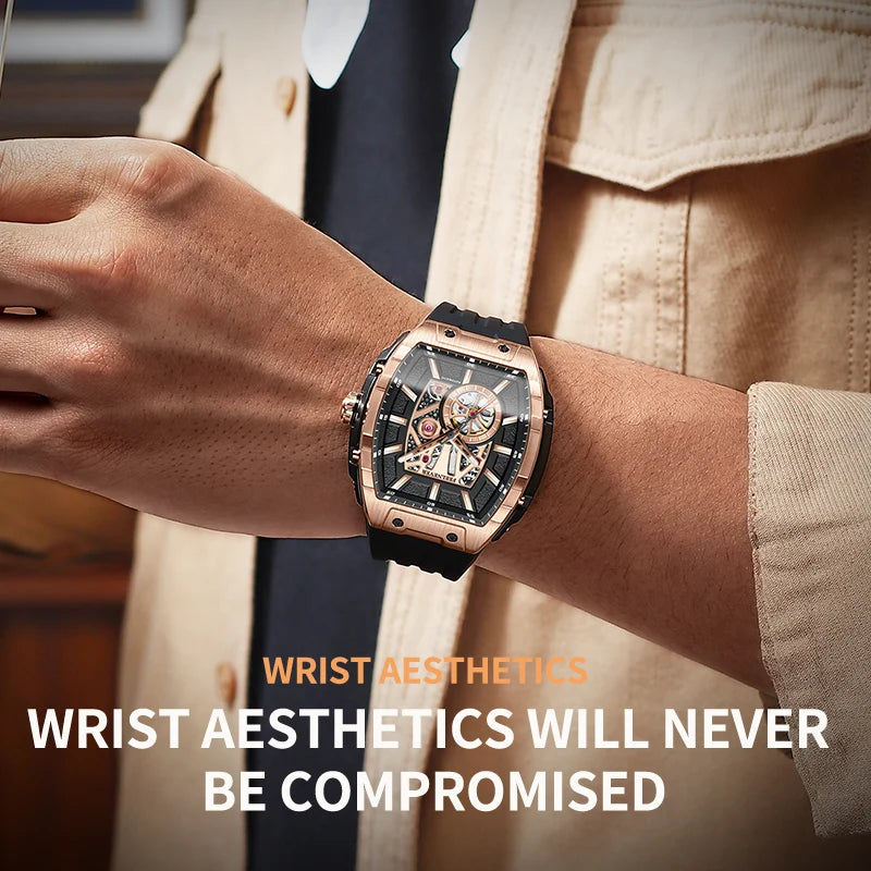 LIGE 8250 Movement Watch Men Mechanical Watches Luxury 316L Stainless Steel Sapphire Mirror Waterproof Automatic Watch for Men