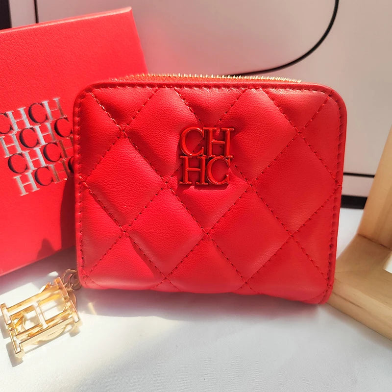 Exquisite Luxury Brand Short Solid Color Coin Women's Wallet High-quality PU Material Exquisite Brand Logo New Women's Wallet