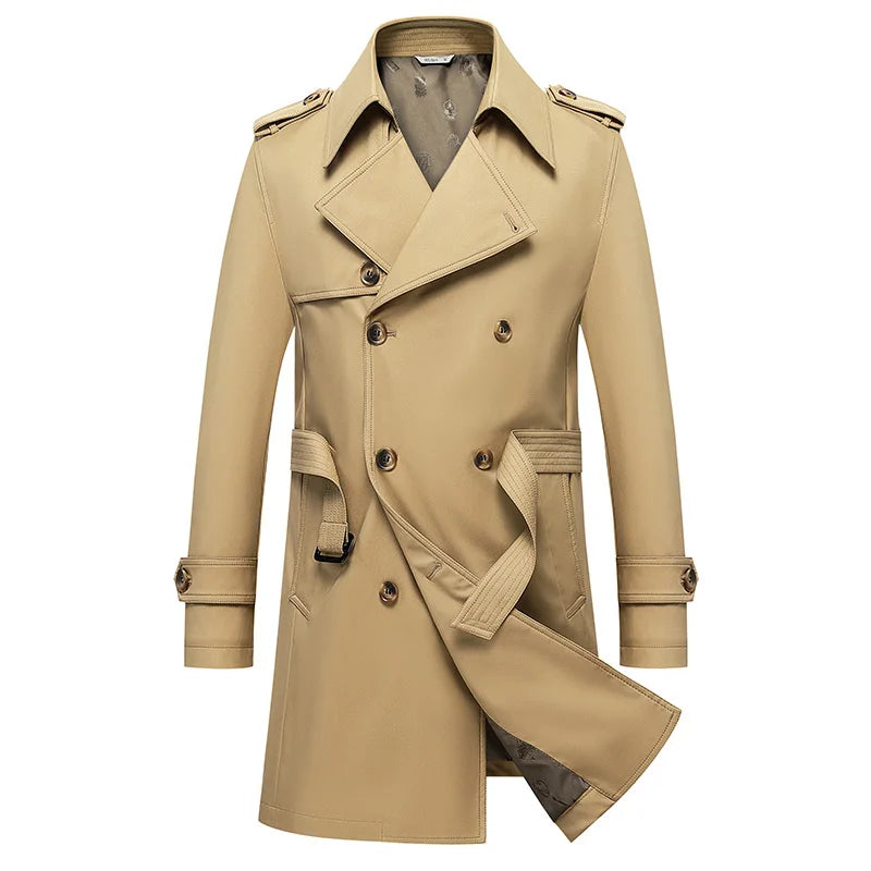 Classic Men's Trench Coat 8XL Plus Size Windbreak High Quality Business Casual Wind Coat Men Clothing Oversized Ponchos A5F7987