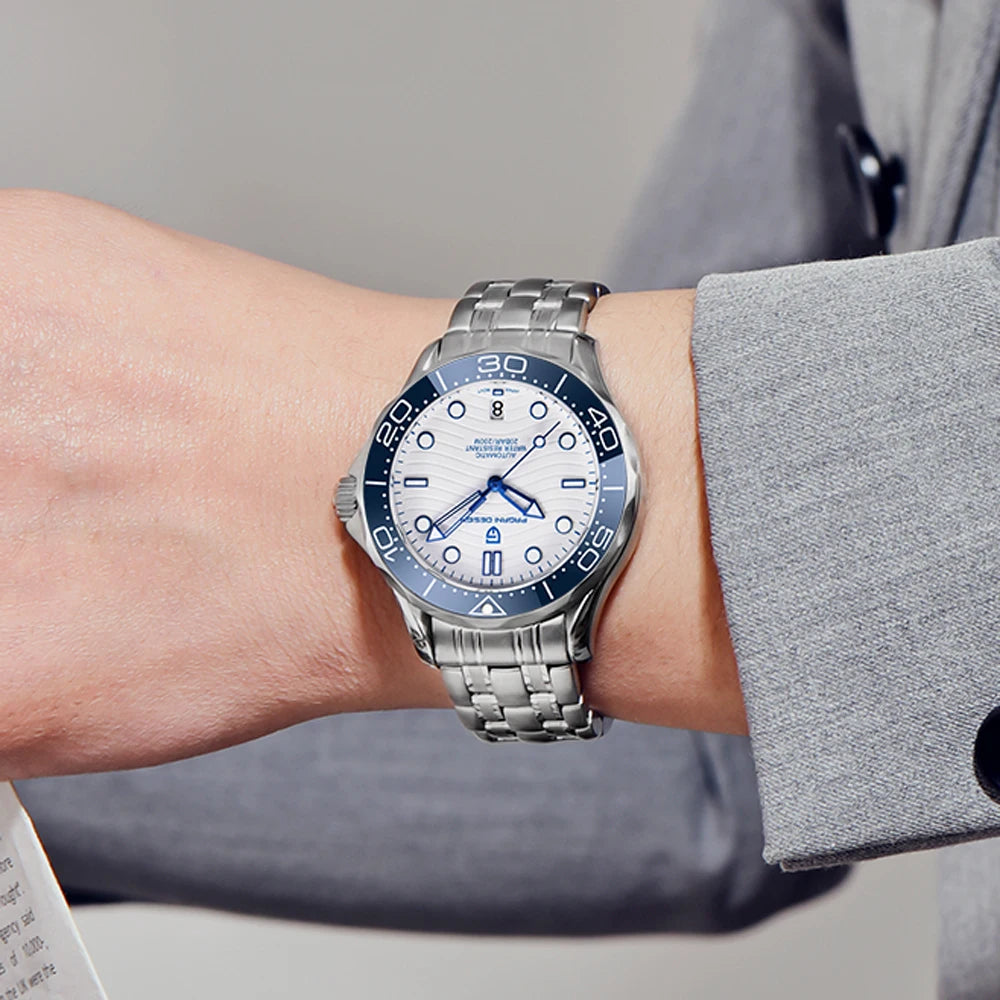 PAGANI DESIGN Men's Watches Luxury NH35 Automatic Watch For Men Mechanical Wristwatches Sapphire Mirror Ceramic Bezel Man Gifts
