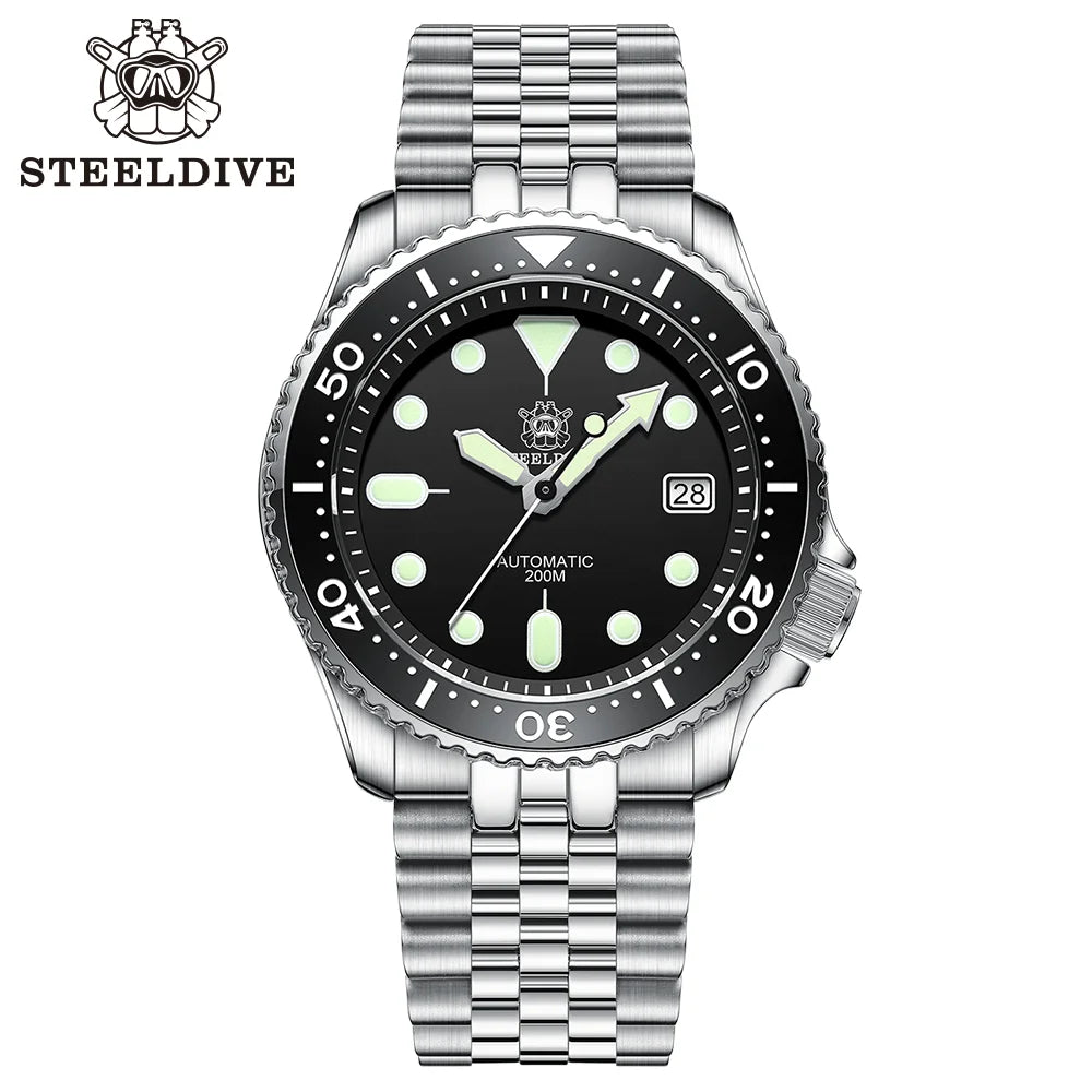 Steeldive SD1973 Men's watch Dive Watch Automatic Mechanical Men's watch NH35 V2 Bracelet 41mm Diver watch men watches
