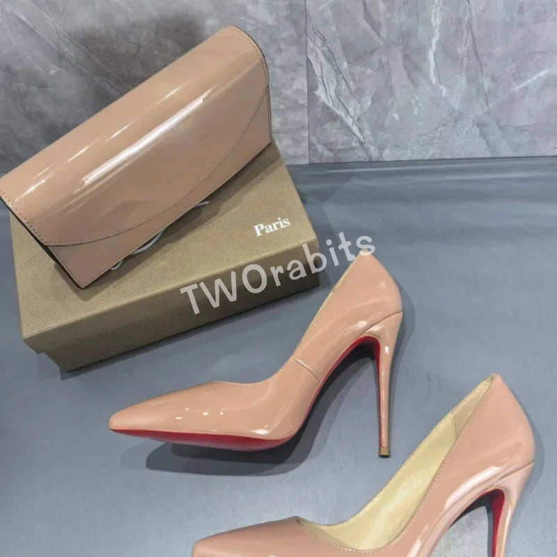 Designer Sandals Point Toe Heels Bag Leather Women Shoes Zapatos De Mujer Shallow Chaussures Femme Dress Pumps Sexy Tacones