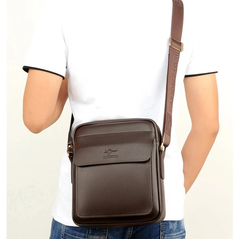 Luxury Brand Business Messenger Bag Men Leather Crossbody Bags For Men Shoulder Bags Male Black Brown Casual Sling Bag For IPAD