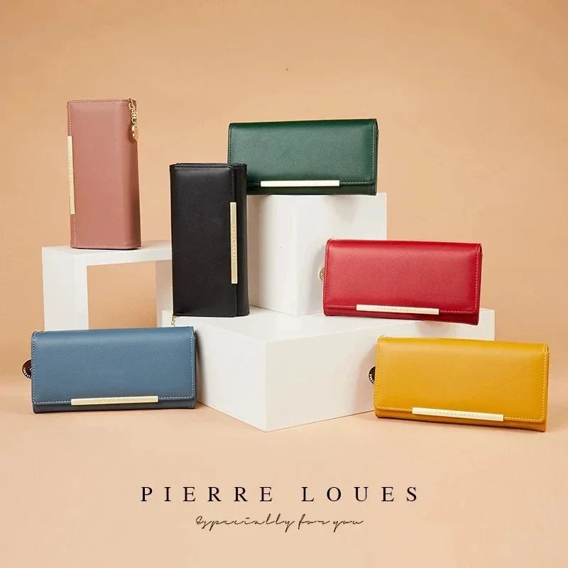 2024 New Luxury Leather Wallet for Women Many Departments Women Wallets Card Holder Purse Female Purses Long Clutch Wallets