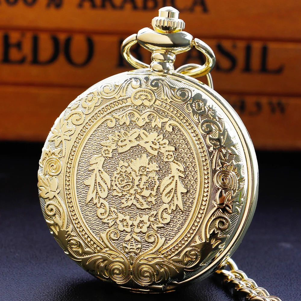 Luxury Silver Quartz Pocket Watch Fashion Necklace Pendant Chain Jewelry Gift Steampunk Clock for Men Women