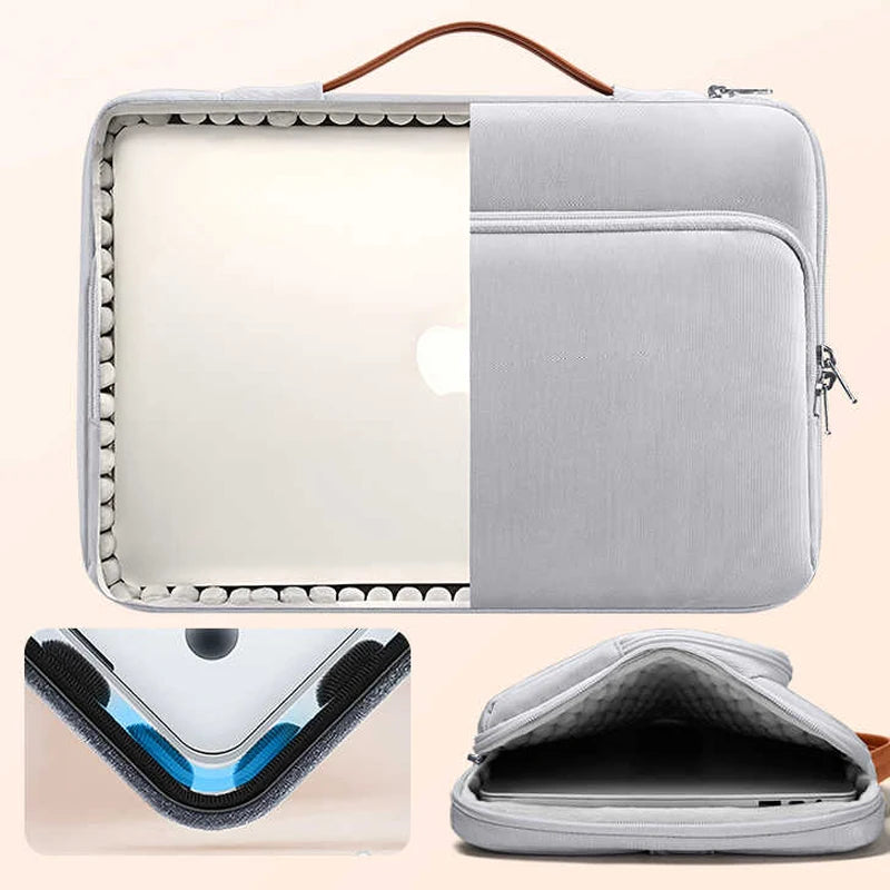 Dormin Air Cushion Laptop Bag for Business Travel, Anti-Crash Design w/Luggage Strap & Shockproof Compartment for MacBookAir13