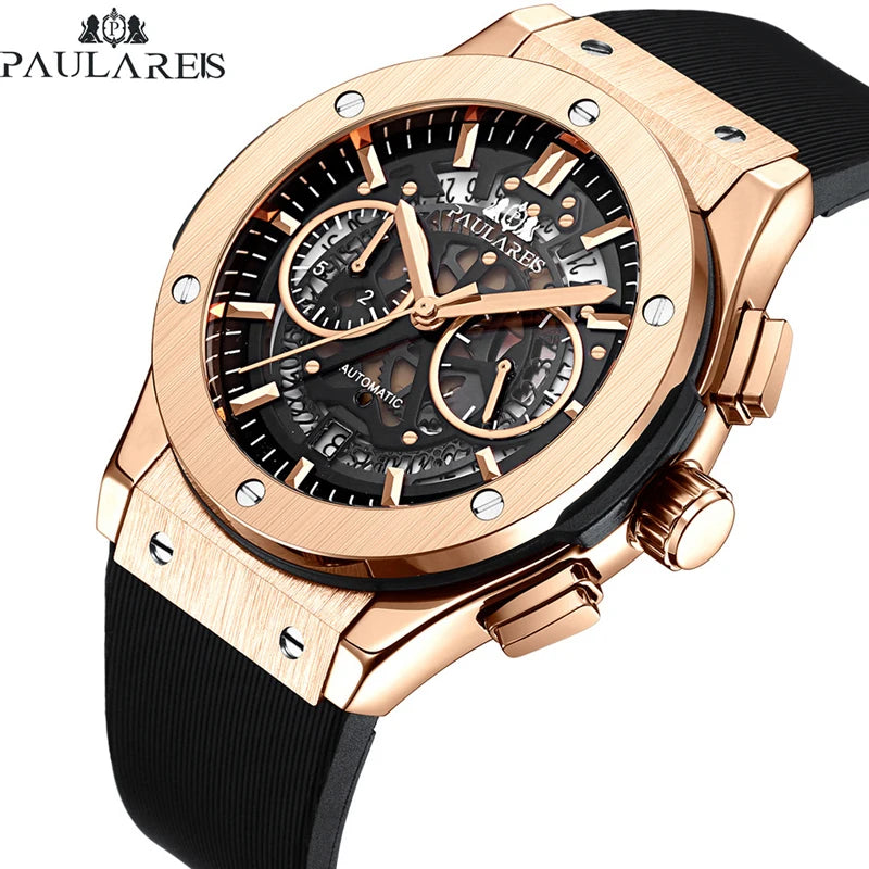PAULAREIS P Brand Fashion Luxury Men's Quartz Watches Waterproof Luxury Watch Sport Clock Men Classic Business Wristwatch Male