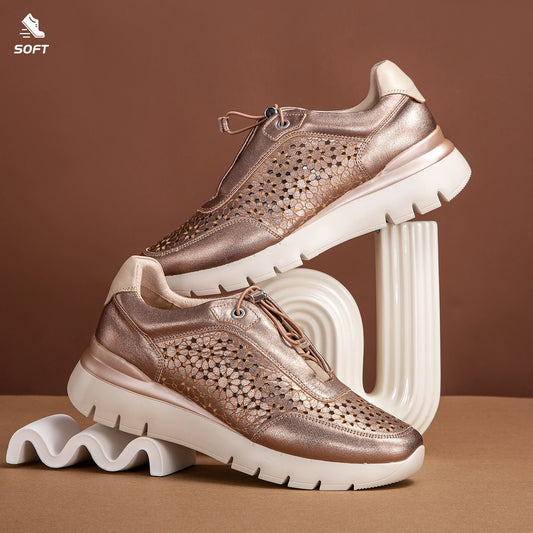 Unique Hollow Print Fashion Season New Women's Casual Shoes with Minimalist Design Breathable and Comfortable