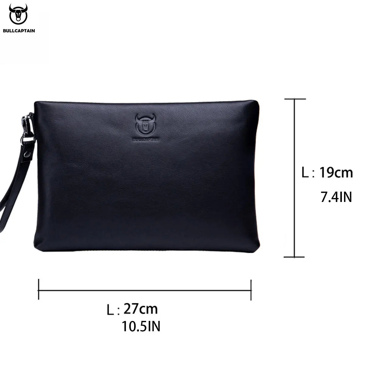 Bullcaptain Men's Long Wallet RFID Blocking Card Holder Men's Clutch Envelope Bag Business Casual Men's Underarm Bag Handbag