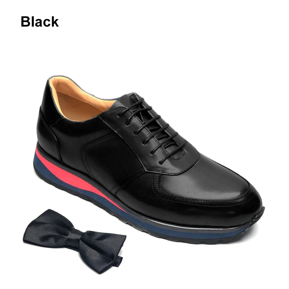 Classic Retro Men's Sneakers Genuine Leather Winter Business Office Casual Shoes Anti-slip Lace-up Blue Black Outdoor Footwear