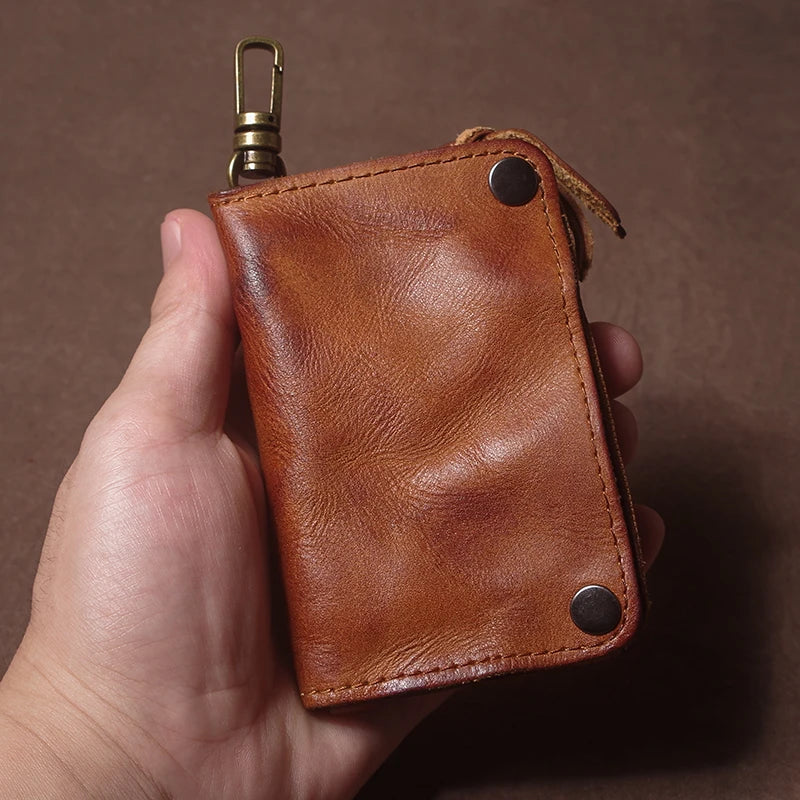 GURO Luxury Brand Genuine Leather Key Bag Multifunctional Waist Hanging Card Holder Coin Purse Men Women Car Key Case Organizer