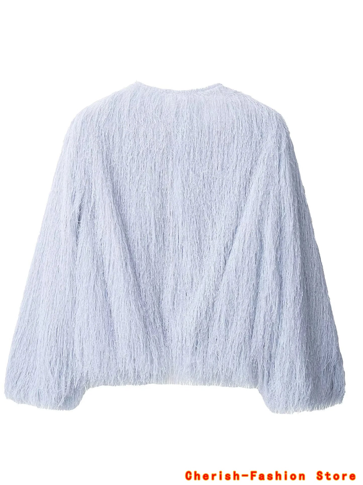 Brand Coat Minimalist Round Neck Tassels Jacket British Blue Jacket Elegant Jacket Winter Coat Jacket Women Tops 2025 New Coat