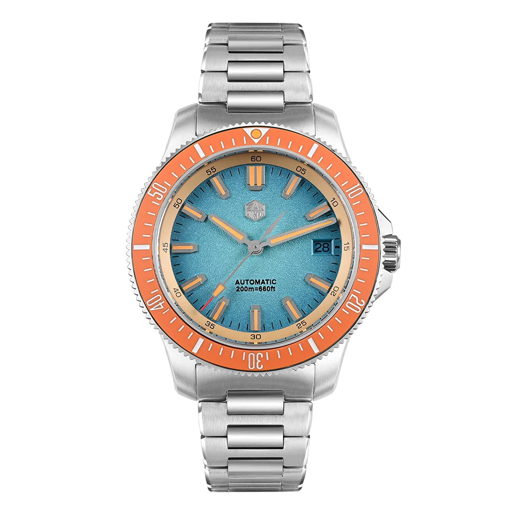 2025 San Martin New 40mm Diver Watch Stainless Steel NH35 Automatic Mechanical 200m Waterproof Men Timepiece Luminous SN0118G-B