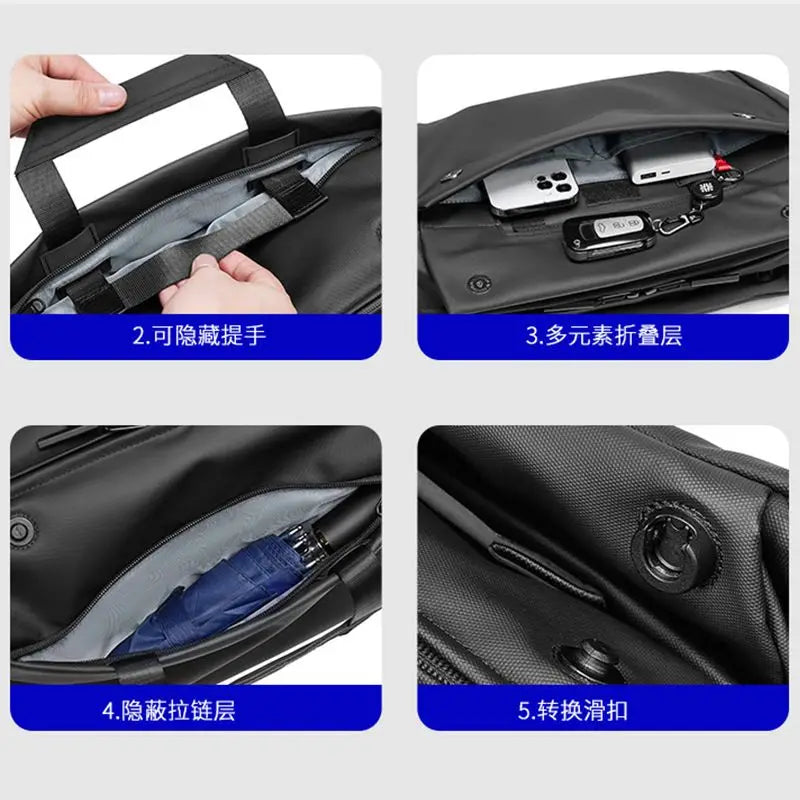 Chest Bag Crossbody Bag Men's Waist bag Fashion Small Shoulder Bag Large Capacity Waterproof Messenger Bag Folding Travel Bag