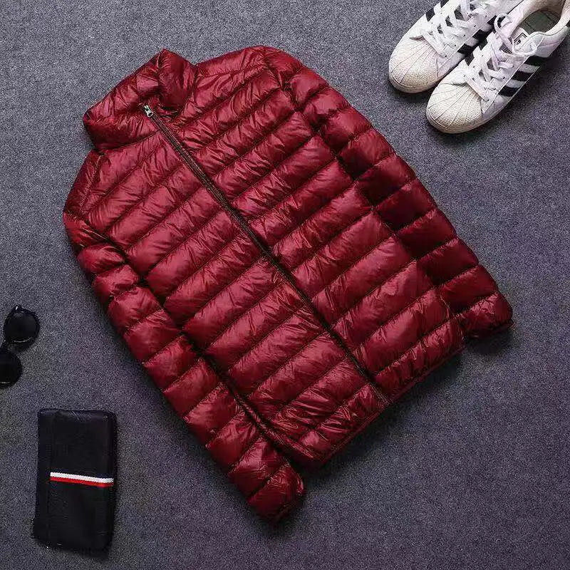 Winter Down Jacket Men White Duck Coat Windproof Warm Travel Camping Overcoat New in Thicken Solid Color Hooded Male Clothing