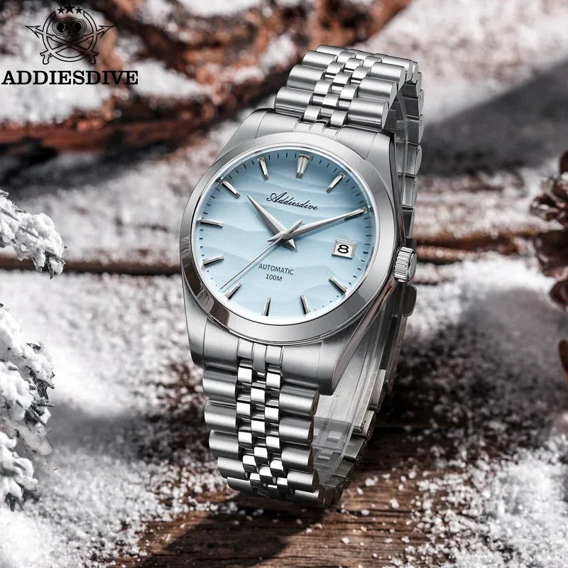 ADDIESDIVE AD2059 Watch Classic Desert Dial NH35A Automatic Mechanical Watches Waterproof 100M Stainless Steel Wristwatch