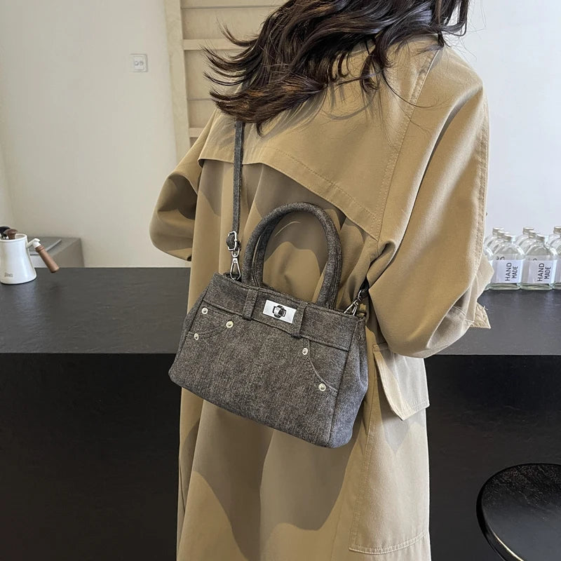 High Quality Women Denim Handbags Fashion Ladies New Shoulder Messenger Bags for Women Casual Female Hasp Tote Shopping Bag