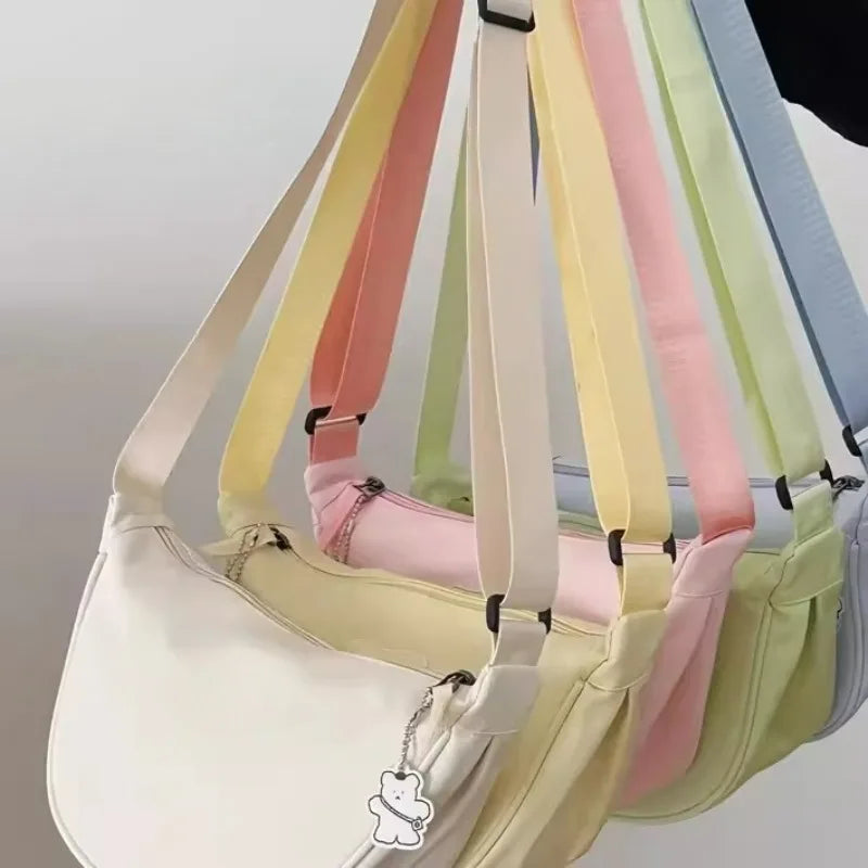 Women Shoulder Bags Women Solid Color Nylon Dumpling Messenger Bag 2024 New Trendy Lightweight Large Capacity Underarm Bag