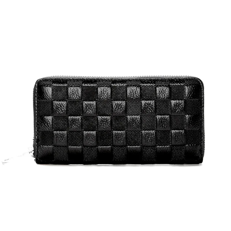 Business Men's Wallet Genuine Leather Clutch Purse Men Zipper Fashion Long Crocodile Pattern Cowhide Hand Bag Man Card Holder