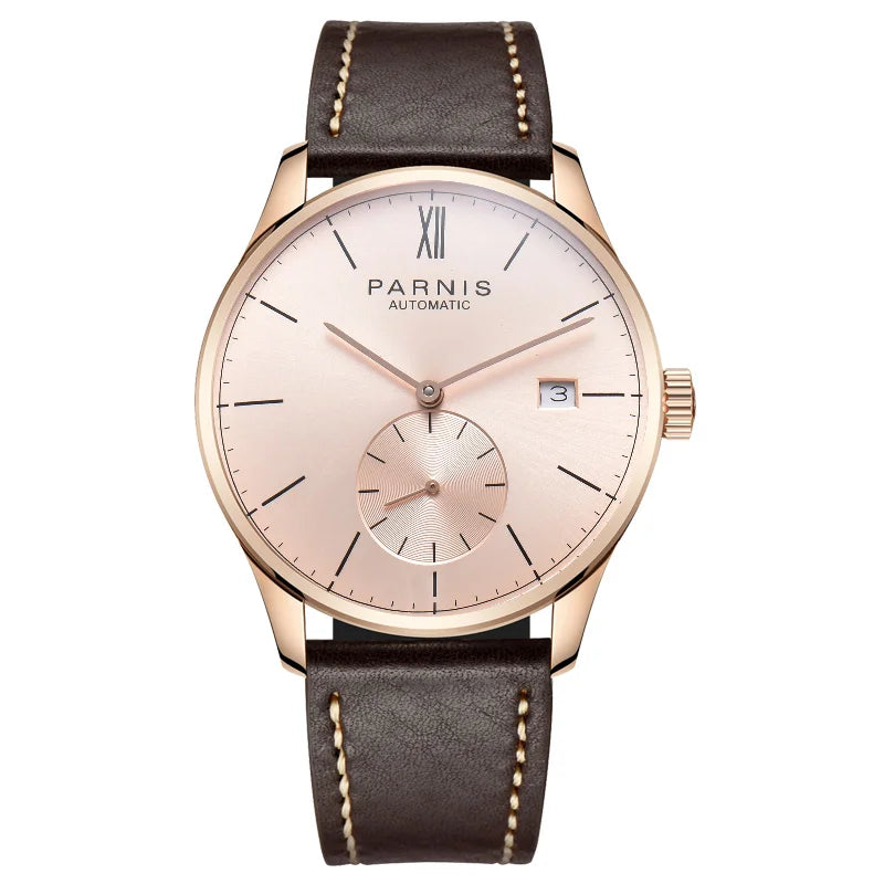 Parnis Mechanical Watches Minimalist Watch for Men Wristwatch Luxury Waterproof Automatic hombre Relogio Masculino Calendar 2025