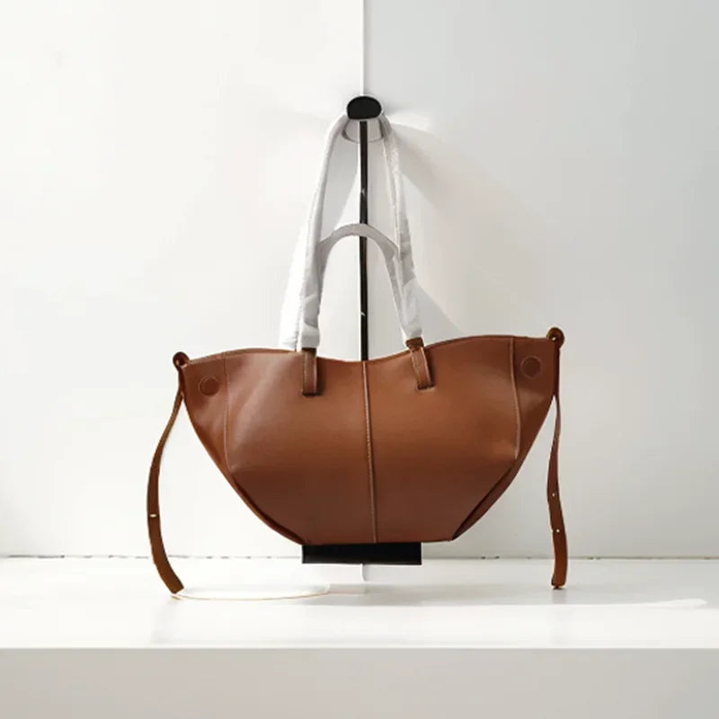 Luxury Genuine Leather Handbag Tote Bag For Women Cowhide Shoulder Bag Design Large Capacity Totes Top Handle Hobo Shopper Bag