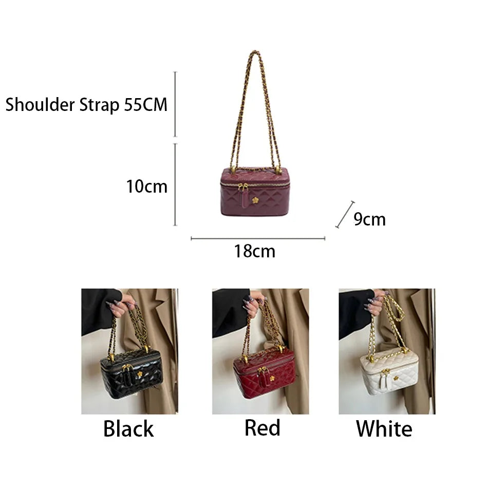 Fashion Mini Shoulder Party Bags for Women 2025 PU Leather Handbag Ladies Chain Crossbody Bags Female Small Square Pocket Bag