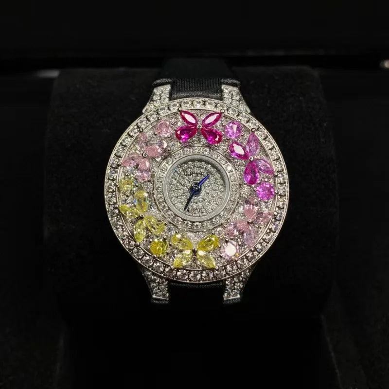 Luxury Colorful Women's Watch Quality Jewel Wristwatch Bracelet Elegant Timepiece for Ladies Luxury Brands Quartz Watches clock