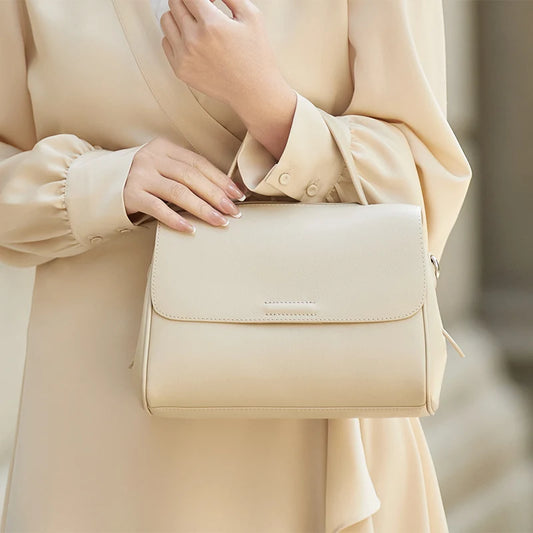 ZOOLER Handcraft Real Leather Bag Big Female Rice First Cow Layer Genuine Leather Handbag Shoulder Bags Top Female Fashion#HY605