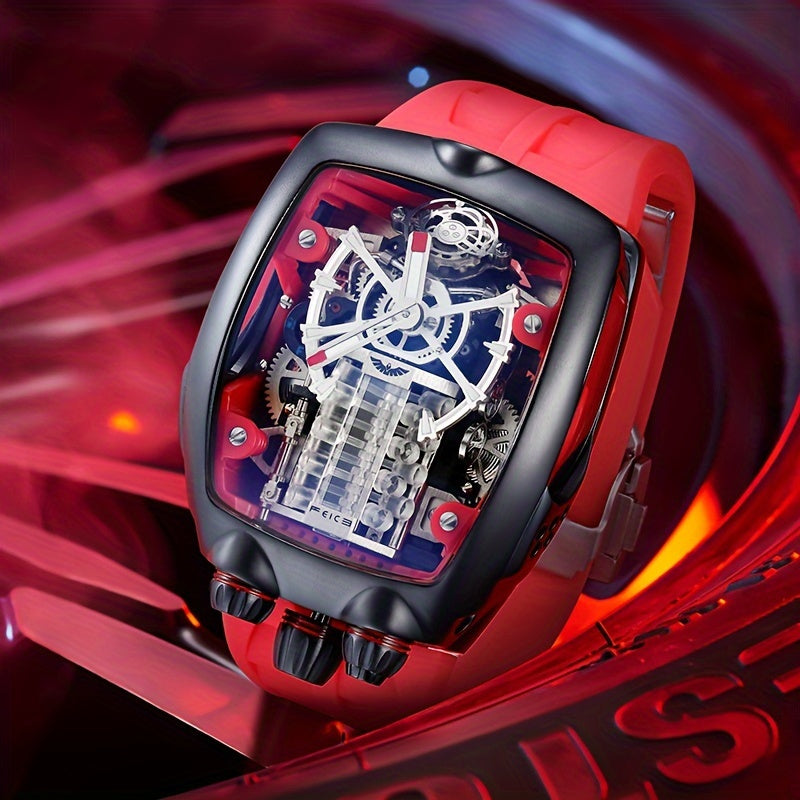 [FEICE Mechanical Watch] FEICE Brand Automatic Mechanical Supercar Concept Watch - High-end Large Dial Men's Watches - Waterproof Fashion Trend Men's Watches Without Battery Gifts For Men